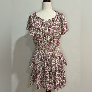 Patrons of Peace Cream and Raspberry Pink Smocked Sundress
